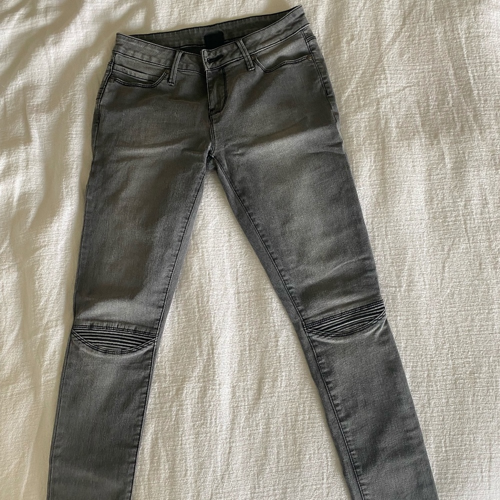 One Last Road Grey Moto Jeans – Size 26